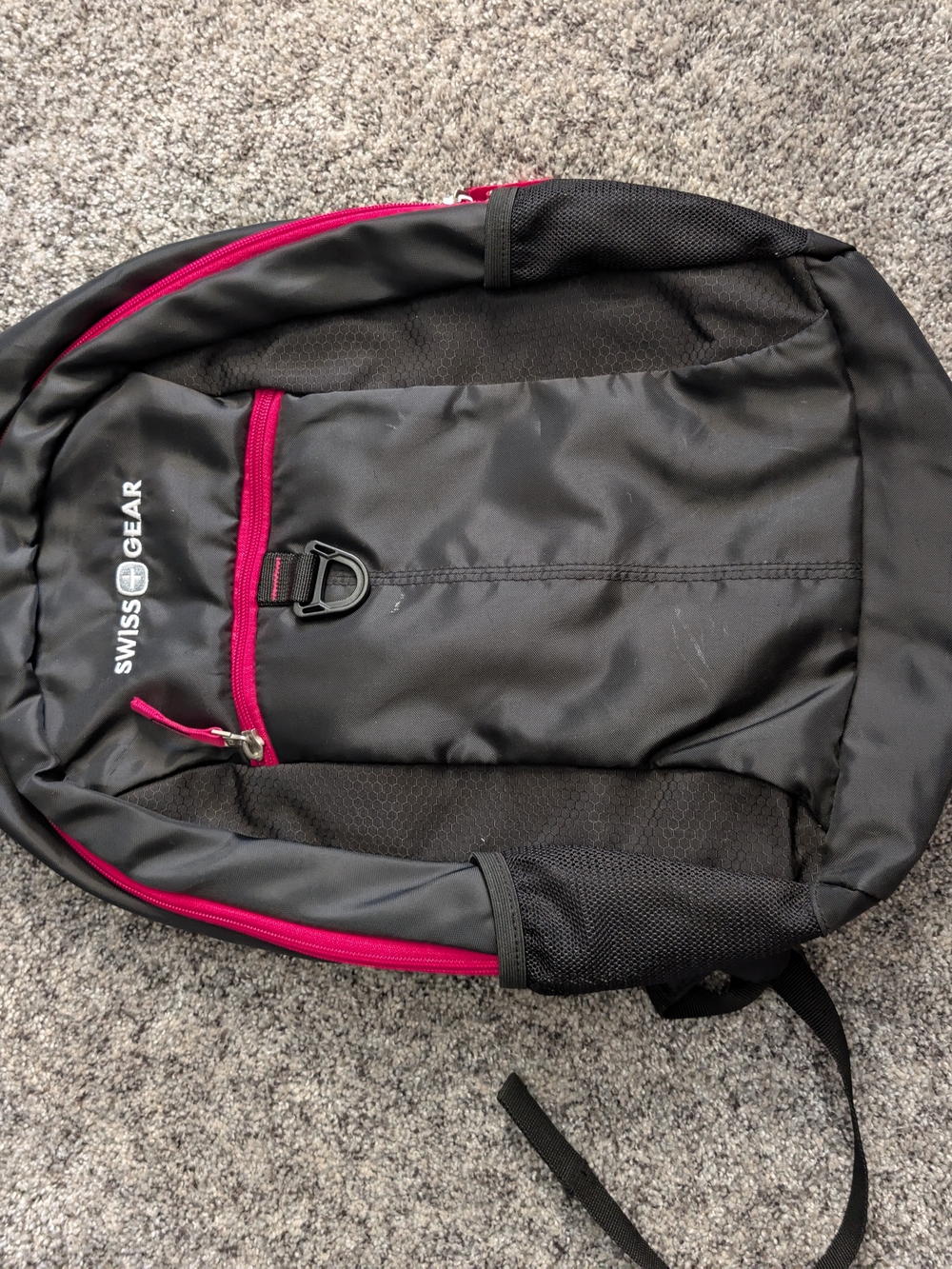 SwissGear Black Backpack with Pink Accents